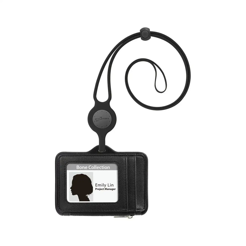 Bone Collection Lanyard Wallet-Genuine Leather Horizontal